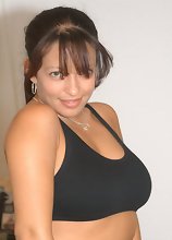 Super fine latina milf gets on all fours and get cum on her big tits